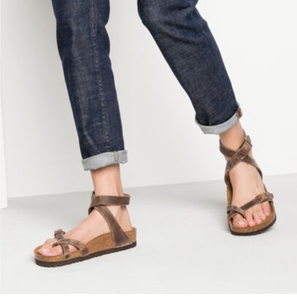 Birkenstock Yara Ankle Strap Leather Sandal (37/6.5)